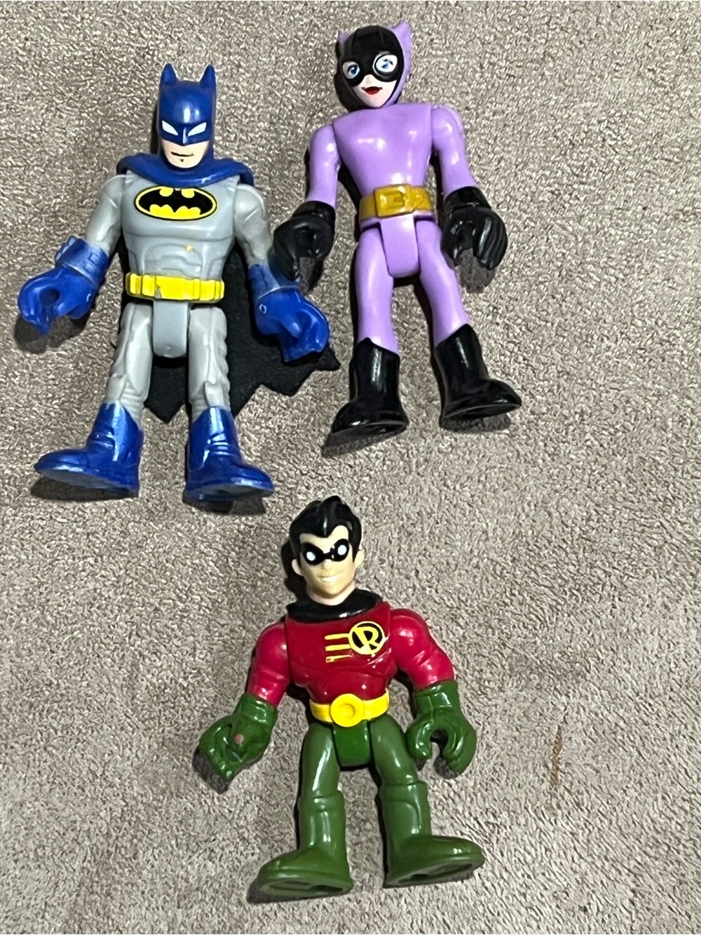 Imaginext Batman & Robin & Catwoman Action Figures Lot of 3 DC comics